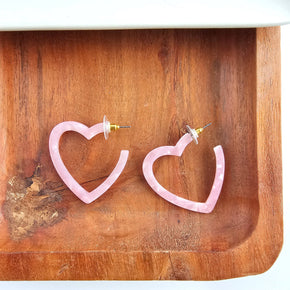 Pink Heart Hoops