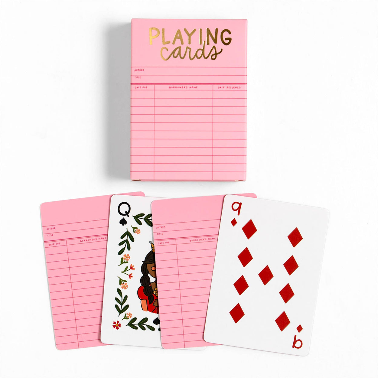 Pink Library Card Deck Of Playing Cards