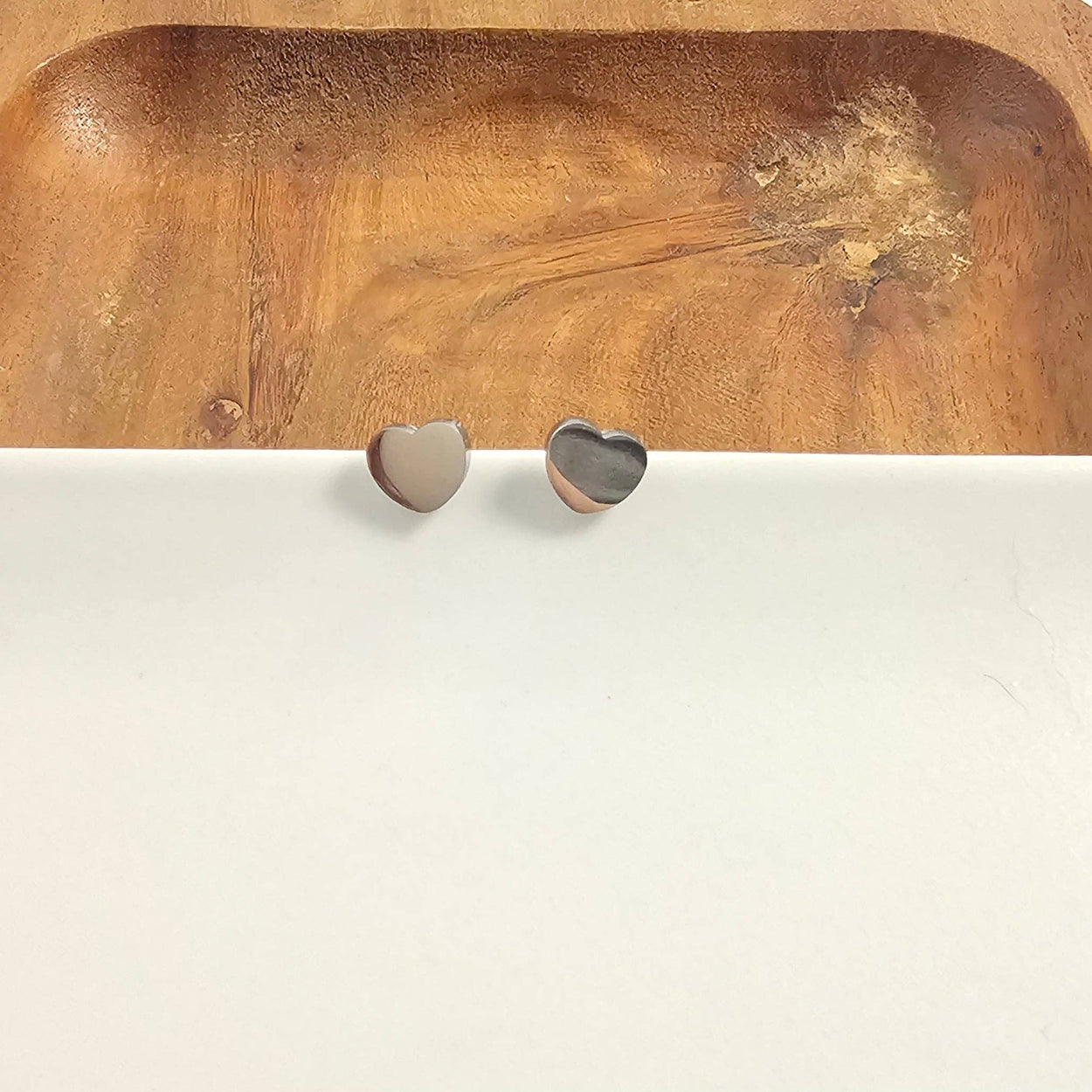 Silver Luxe Heart Studs