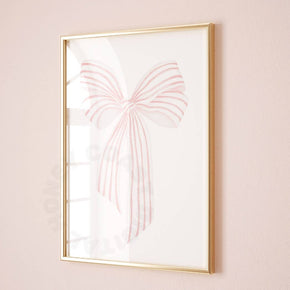 Pink Coastal Grandmother Vintage Hair Bow Poster, Retro Wall Art