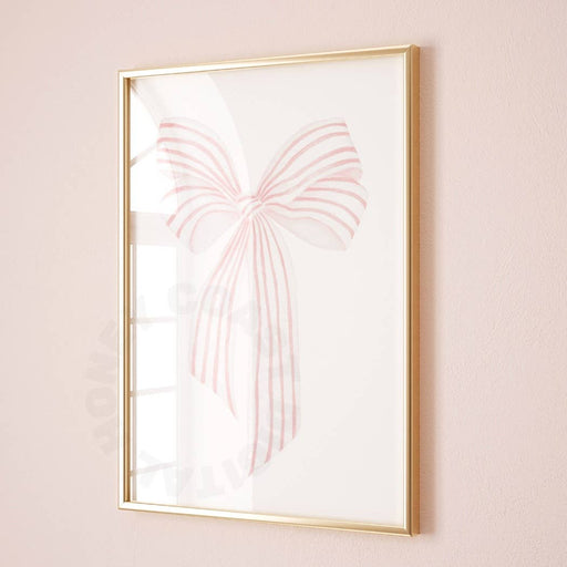 Pink Coastal Grandmother Vintage Hair Bow Poster, Retro Wall Art