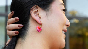 Tickled Pink Sweetheart Hoops