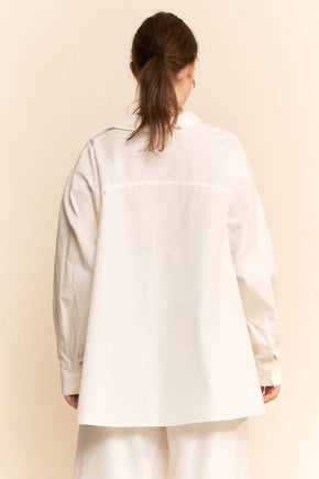 Plus Cream Blouse Long Sleeve Shirt