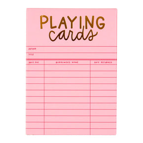Pink Library Card Deck Of Playing Cards