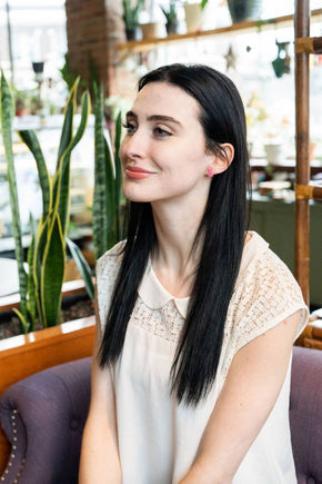 Pink Glitter Bunny Studs