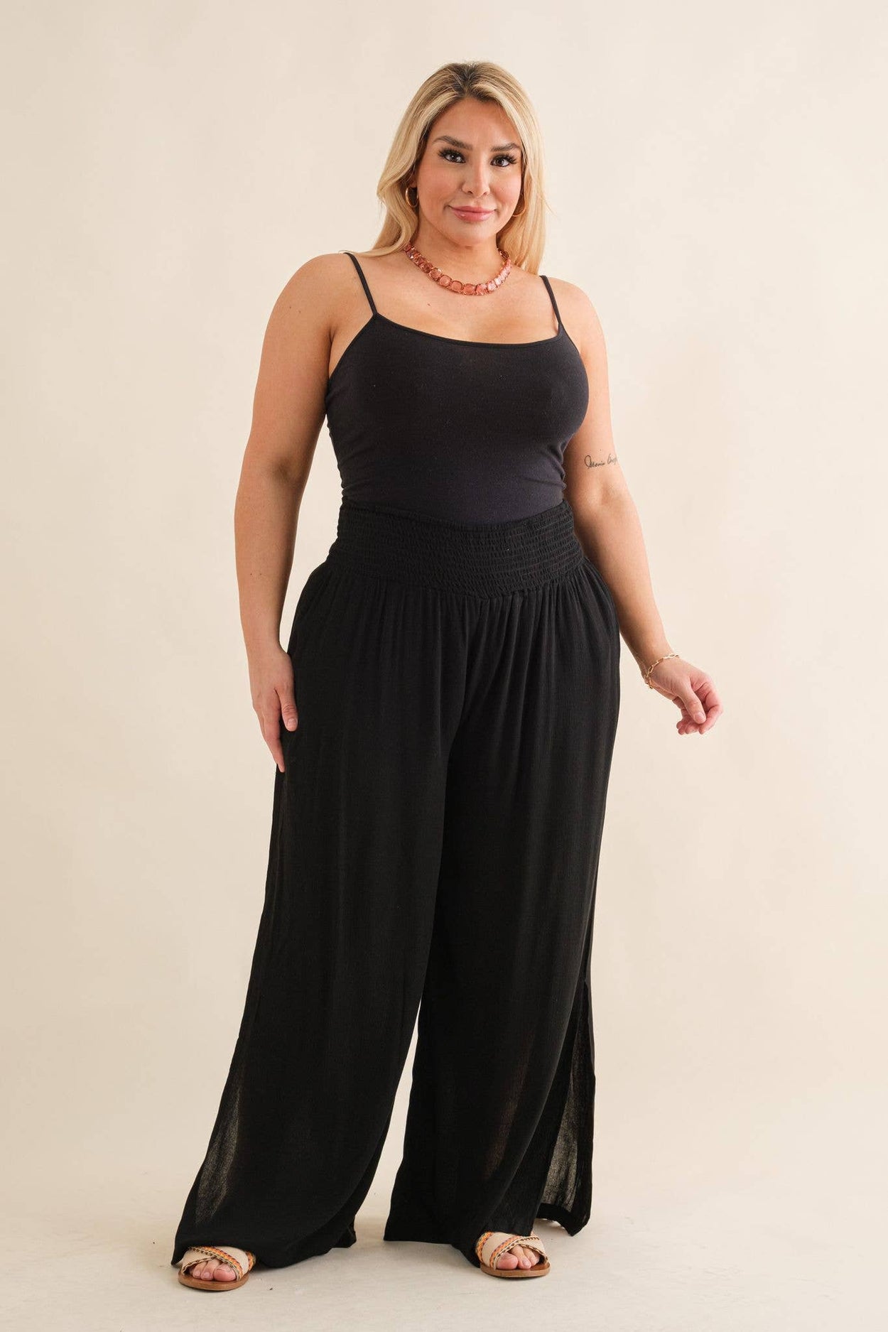 Plus Gauze Palazzo Pants