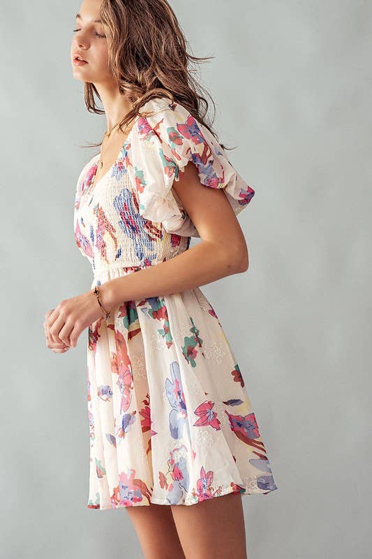 Floral Ruffled Mini Dress