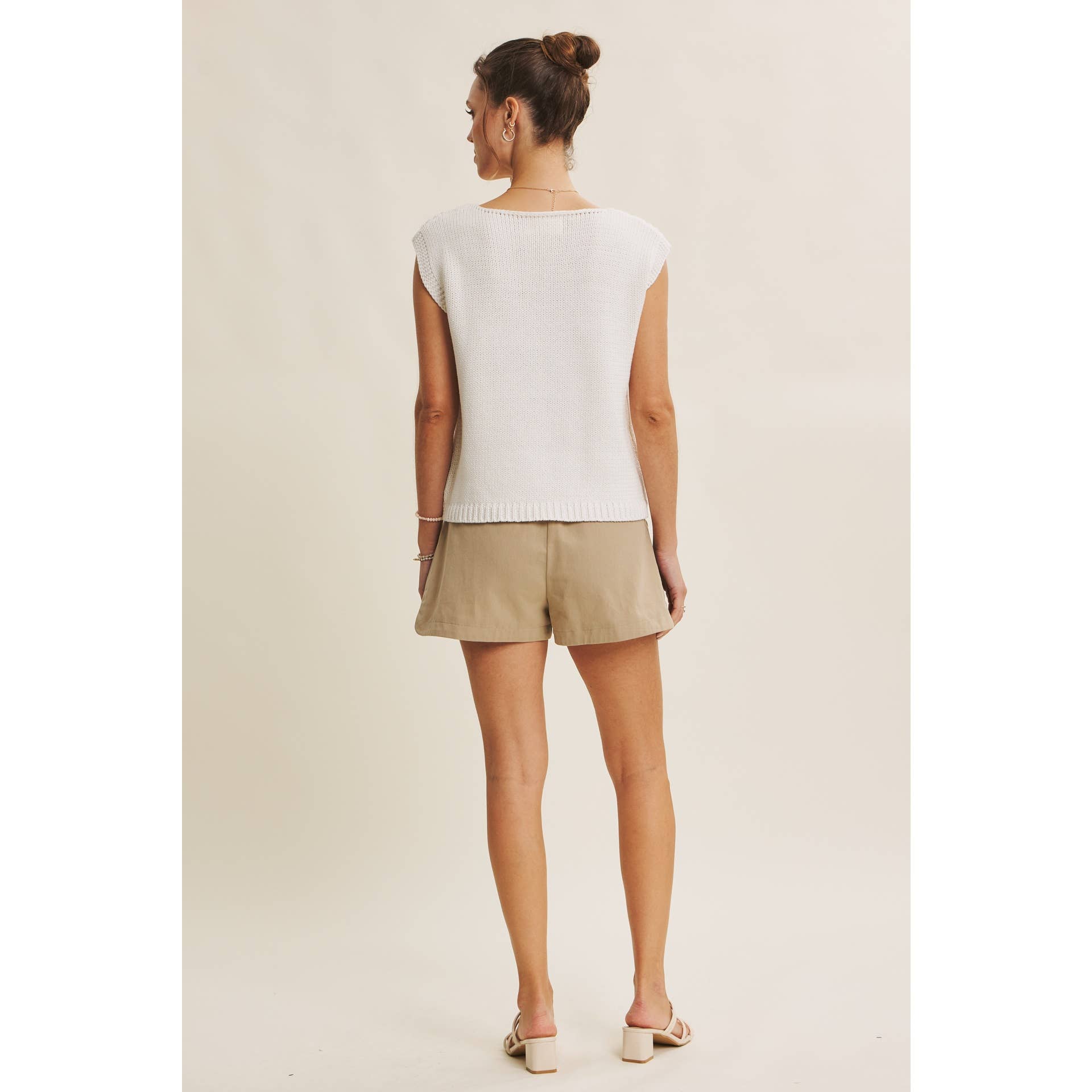 Ivory Open Knit Sweater Top