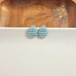 Pastel Blue Glitter Easter Egg Studs