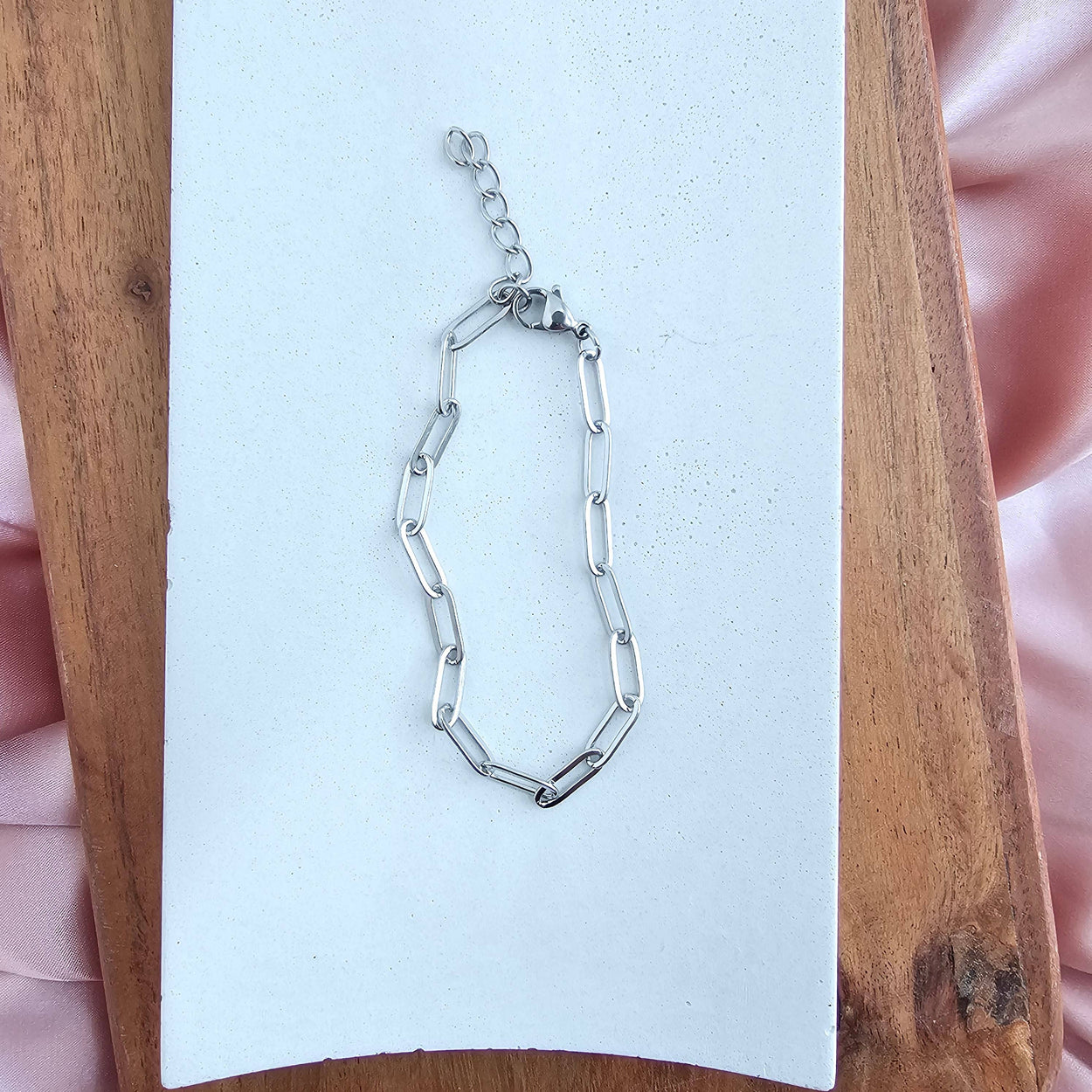 Silver Paper Clip Bracelet