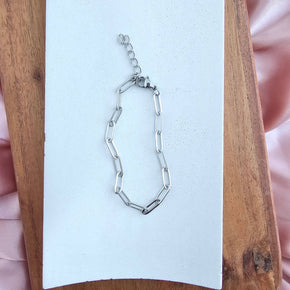 Silver Paper Clip Bracelet