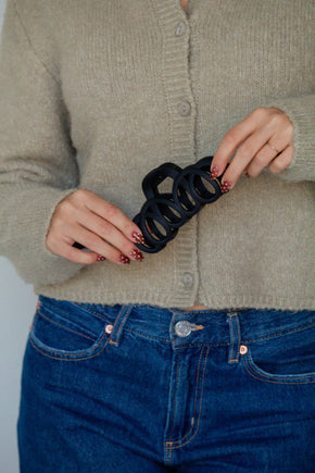 Tan Matte Looped Claw Clip