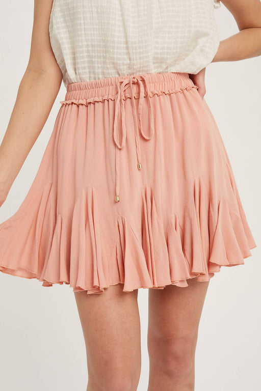 Pink Ruffled Mini Skirt