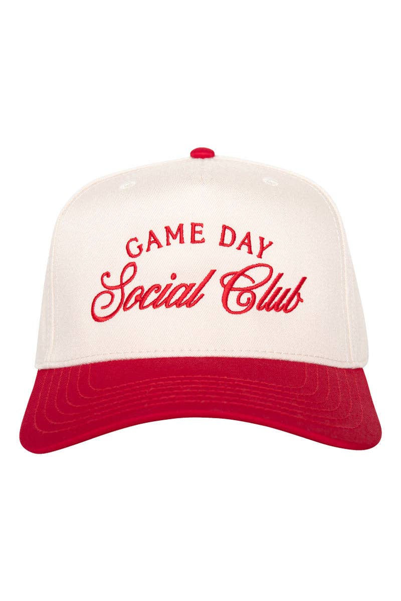 Red Game Day Social Club Two-Toned Vintage Hat