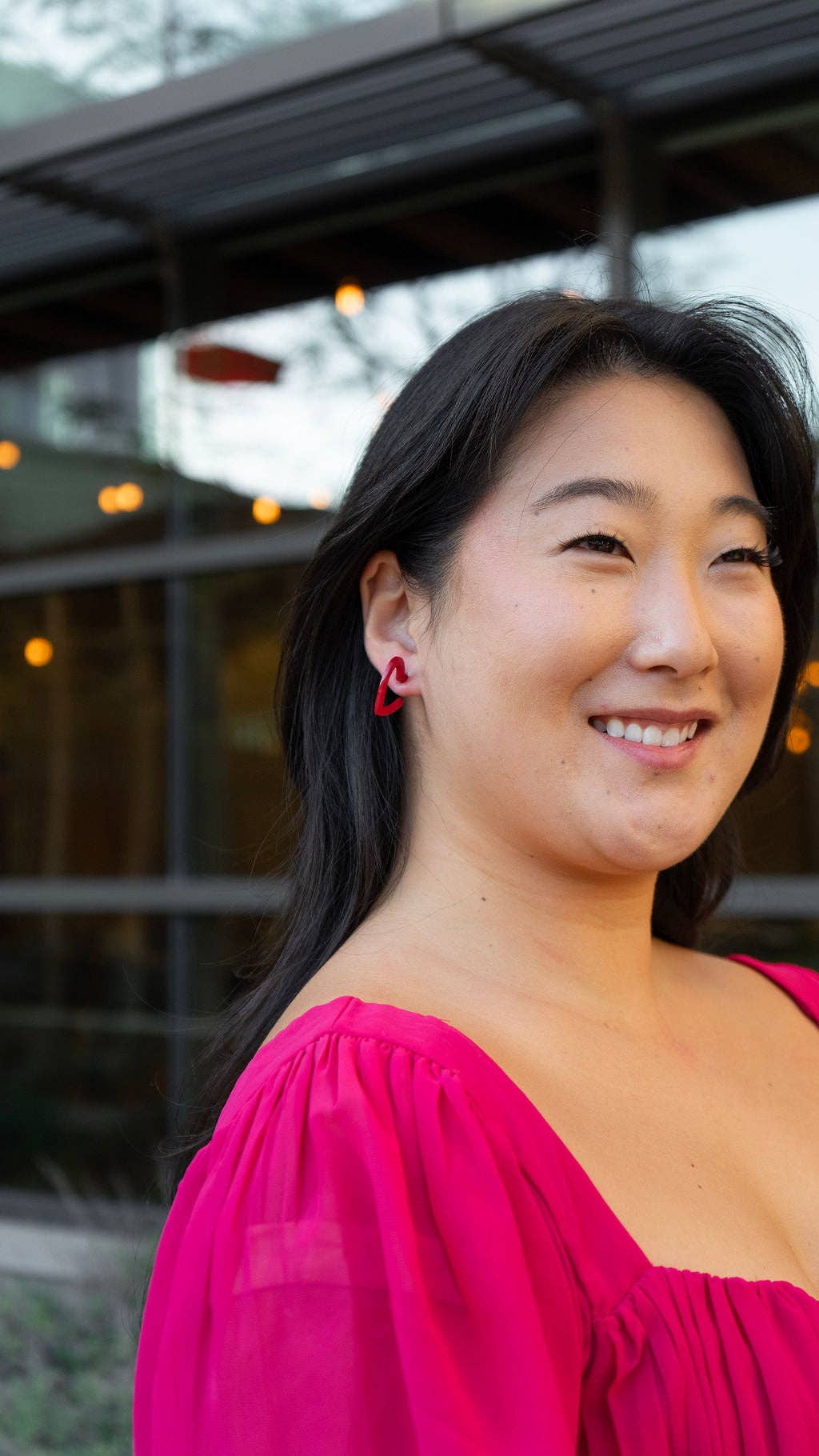 Red Mini Heart Hoops