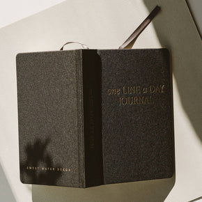 Black One Line A Day Fabric Journal