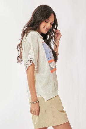 Plus American Flag Short Sleeve Top