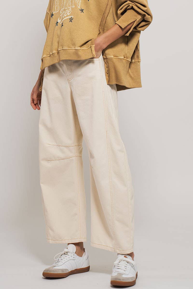 Cream Barrel Jeans