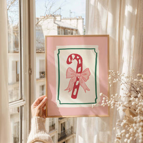 Candy Cane Bow Print