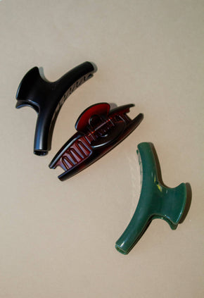 Glossy Green Fall Curved Claw Clip