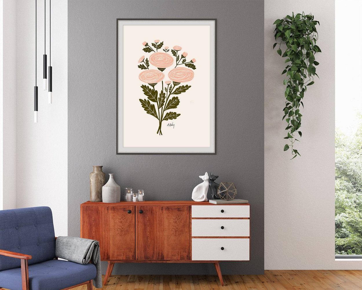 Ranunculus Bouquet - Floral Illustration Print