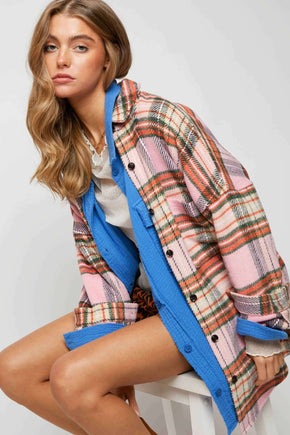 Pink Plus Plaid Button Down Shirt