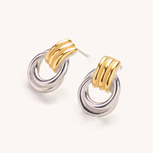 Waterproof Mixed Metal Knot Studs