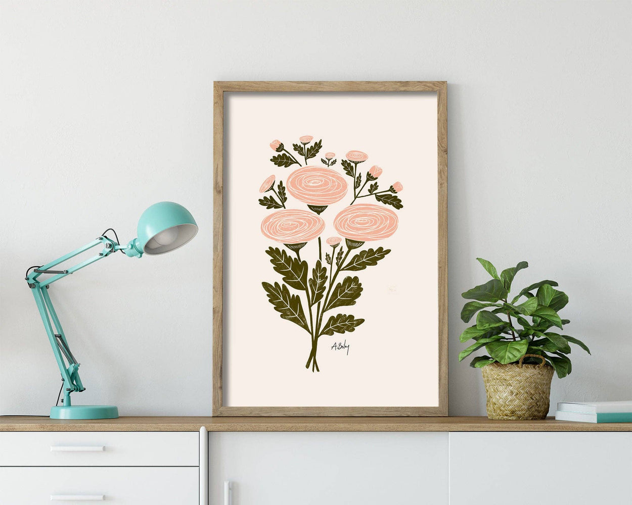 Ranunculus Bouquet - Floral Illustration Print