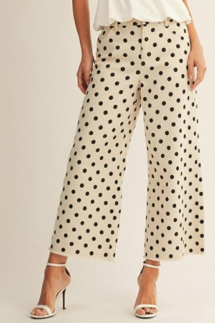 Ivory Polka Dot Trouser Pants