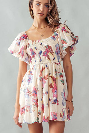 Floral Ruffled Mini Dress