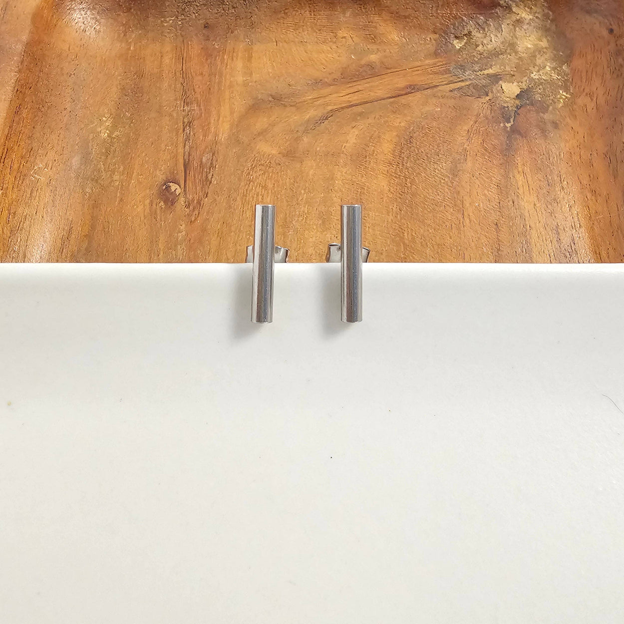 Silver Luxe Bar Studs