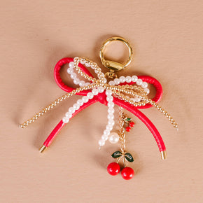 Cherry Bliss Layered Bows Bag Charm