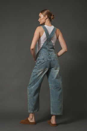Grey Wash Relax Fit Denim Overall