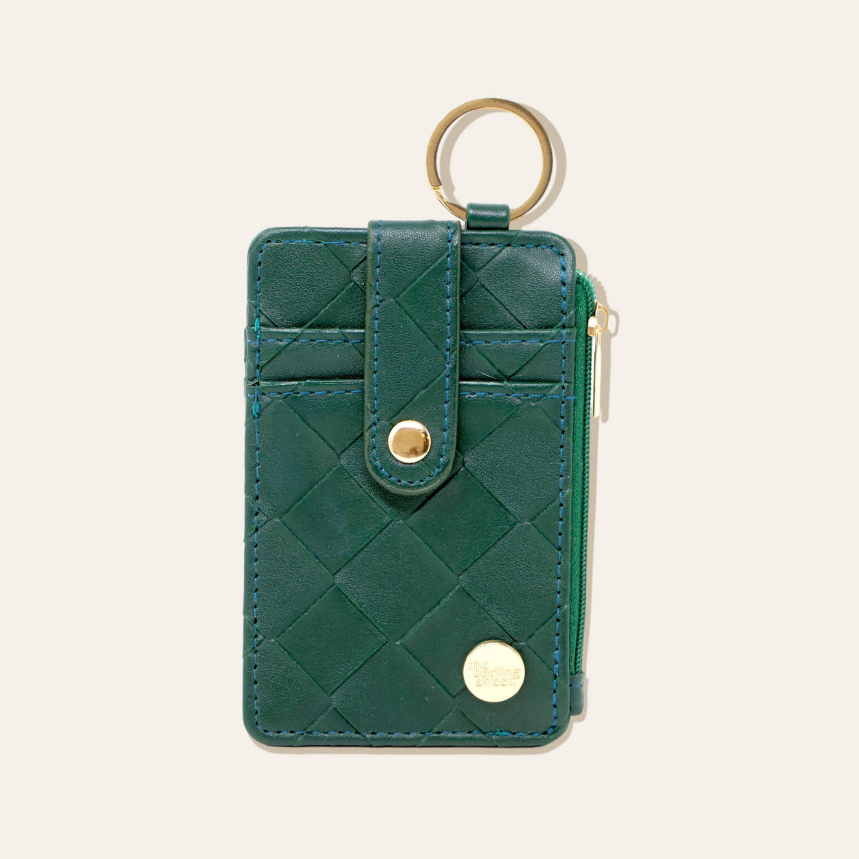 Woven Dark Green Keychain Wallet