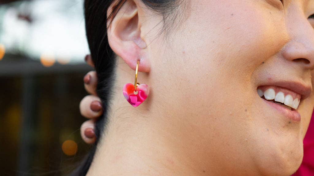 Tickled Pink Sweetheart Hoops