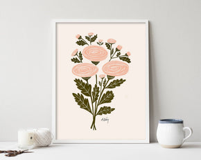 Ranunculus Bouquet - Floral Illustration Print