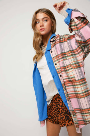 Pink Plus Plaid Button Down Shirt