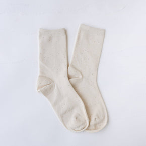 Cream Women's Holiday Glitter Socks