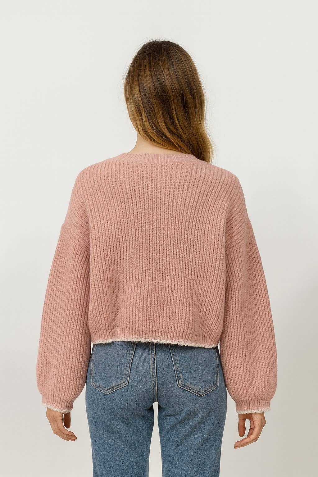 Pink Rose Button Knit Cardigan