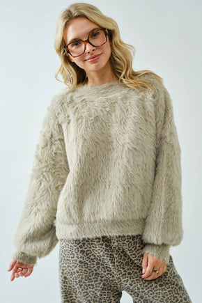 Ash Grey Cozy Fur Sweater