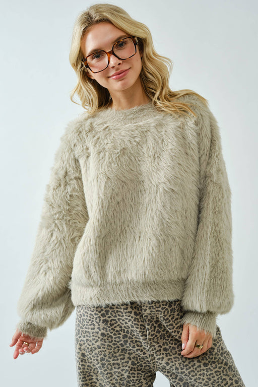 Ash Grey Cozy Fur Sweater