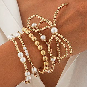 Chain Bead Pearl Bracelet
