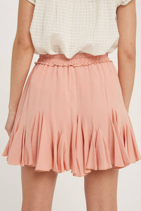 Pink Ruffled Mini Skirt