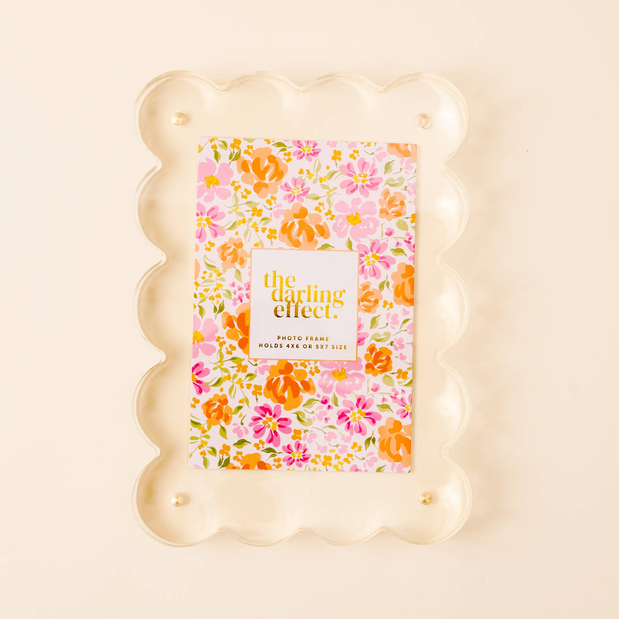 Clear Rectangle Scalloped Acrylic Frame