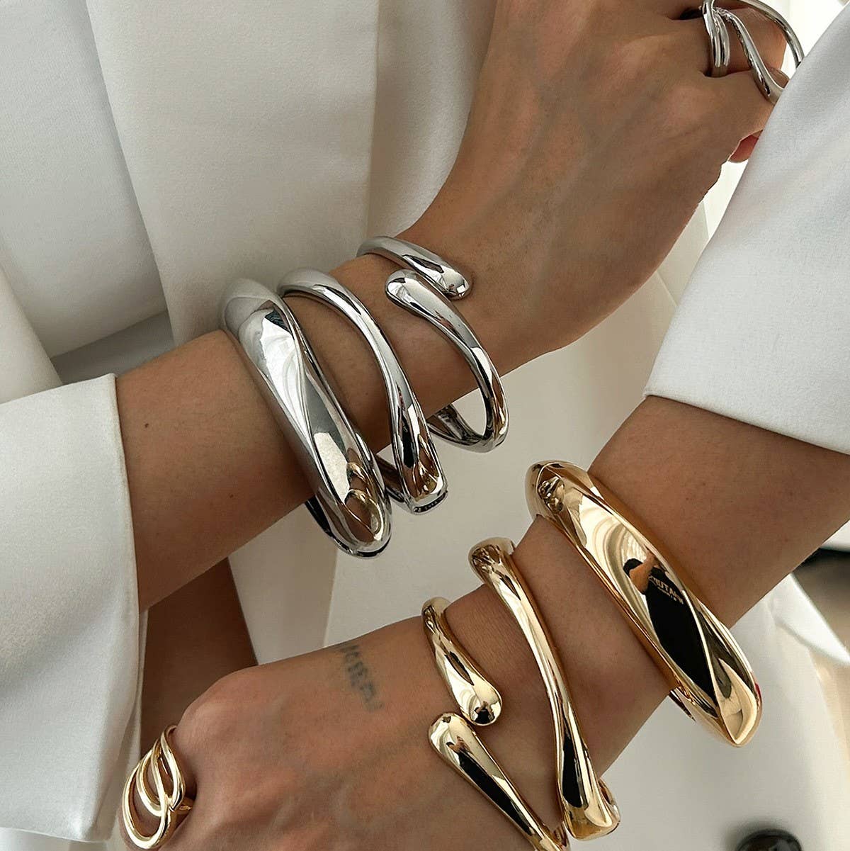 Gold Teardrop Bangle