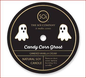 Candy Corn Ghost Icon Candle