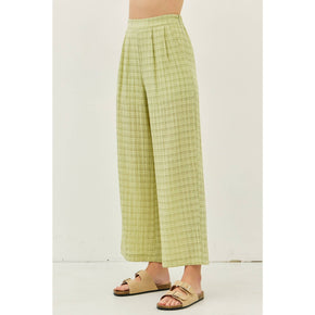 Sage Pleated Wide Leg Ankle Pants