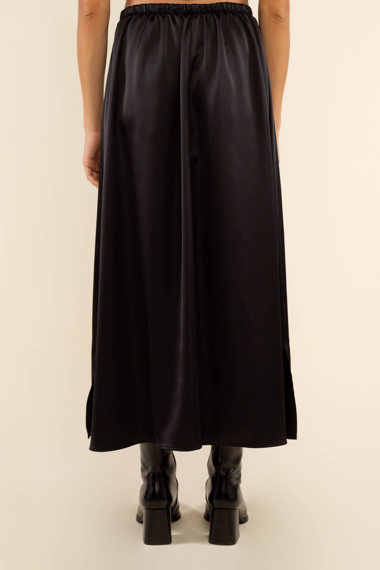 Black Satin Maxi Skirt
