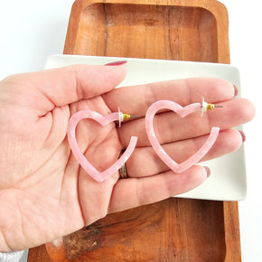Pink Heart Hoops