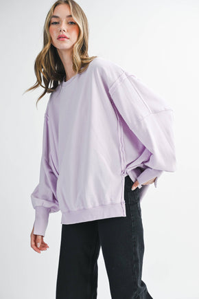 Lilac Oversized Seam Detail Pullover